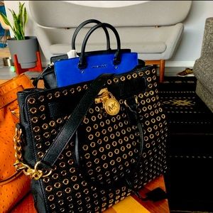 Michael kors Black Riveted  Hamilton Riveted handbag
